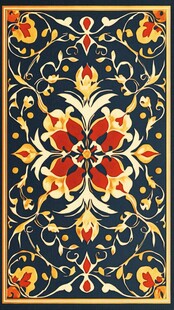 复古花卉图案地毯设计