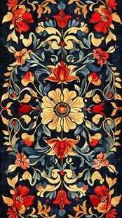 复古花卉图案精美织物