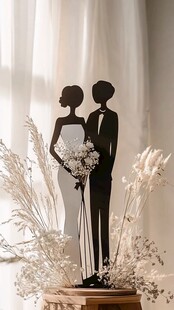 浪漫婚礼摆件 新人剪影造型