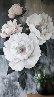 白色牡丹插花艺术之美