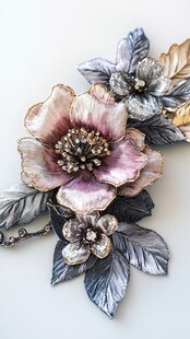 复古风花朵金属装饰饰品