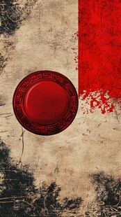 复古风日本国旗艺术化呈现