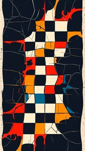 抽象几何图案艺术画作