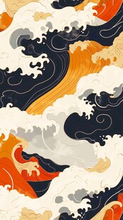 动感绚丽海浪艺术图案