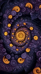 奇幻齿轮旋涡抽象艺术图景
