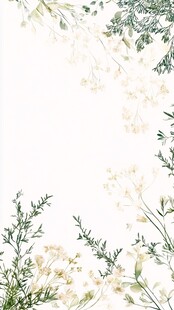 清新植物花卉边框背景图