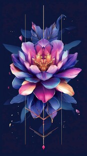 梦幻炫彩花卉插画图案