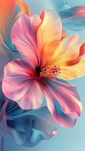 梦幻绚丽的多彩扶桑花