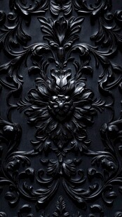 黑色浮雕花纹装饰图案