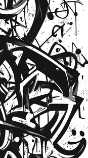 黑白涂鸦艺术图案设计