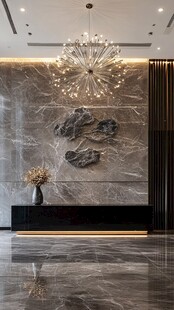 现代轻奢风客厅玄关一角