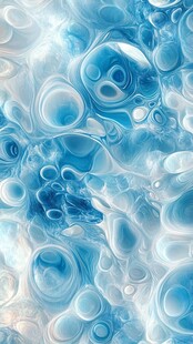 梦幻蓝调气泡抽象背景图