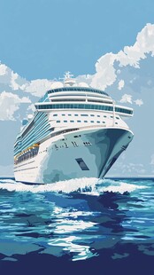 海上豪华邮轮破浪前行