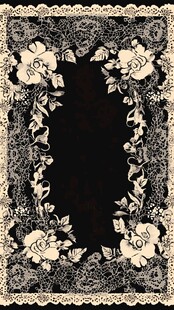 复古蕾丝花卉边框图案