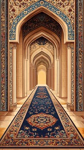 伊斯兰风格拱门与精美地毯