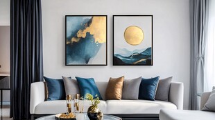 现代简约风客厅装饰挂画