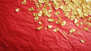 红底上的细碎金箔