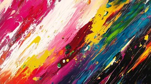 缤纷炫彩的抽象颜料笔触