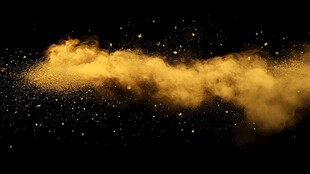 金色粉末爆炸瞬间特效