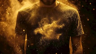 金色粉末环绕的神秘男士