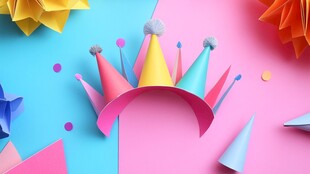 多彩纸制皇冠 创意装饰