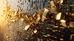 金色方块动态立体背景图