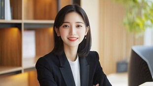 职场女性微笑展现自信风采