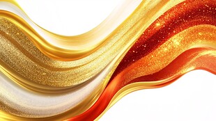 金色红色动感炫彩波浪线条