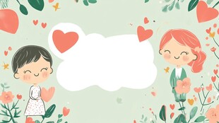 可爱儿童浪漫花卉背景图