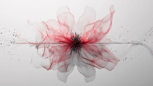 梦幻水墨花朵艺术影像