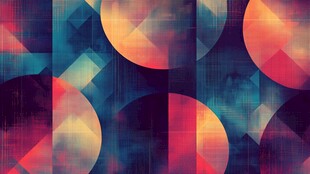 多彩几何圆形抽象背景图