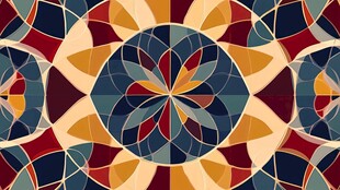 绚丽几何图案的多彩艺术