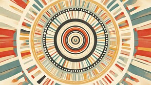 多彩圆形几何图案艺术设计