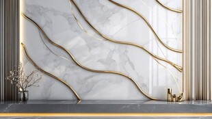 金纹大理石墙面装饰效果