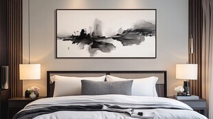 现代简约风卧室艺术挂画
