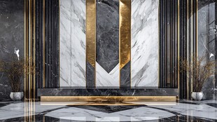 奢华大理石客厅背景墙设计