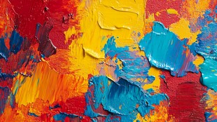 色彩斑斓的油画笔触纹理