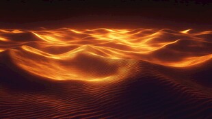 梦幻橙色沙漠波浪景观