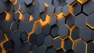 黑色六边形金属质感背景