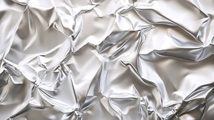 银色褶皱铝箔质感背景
