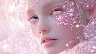 梦幻粉系精灵少女肖像