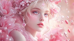 梦幻粉花仙子绝美肖像