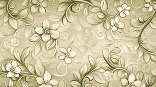 复古花卉纹理无缝背景图