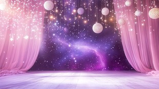 梦幻星空主题粉色浪漫场景