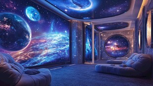 梦幻星空主题沉浸式观影室