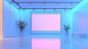 未来感蓝色调科技展示空间