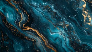 蓝金流动纹理艺术背景图