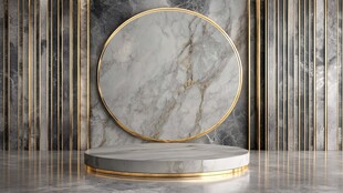 大理石圆形展示台奢华空间