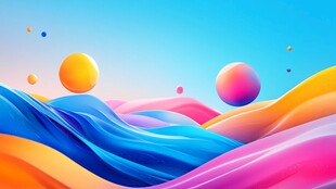 梦幻流体色彩抽象景观