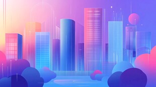 梦幻都市天际线插画